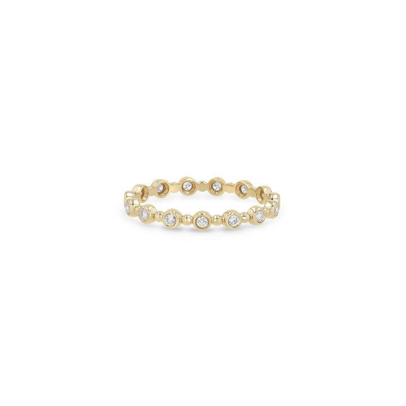14k Alternating Diamond Bezel & Bead Eternity Ring