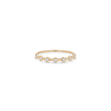 14k Alternating Diamond Bezel & Bead Ring