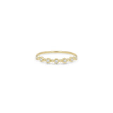 14k Alternating Diamond Bezel & Bead Ring