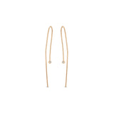 Zoë Chicco 14k Rose Gold Tiny Diamond Bezel Wire Earrings