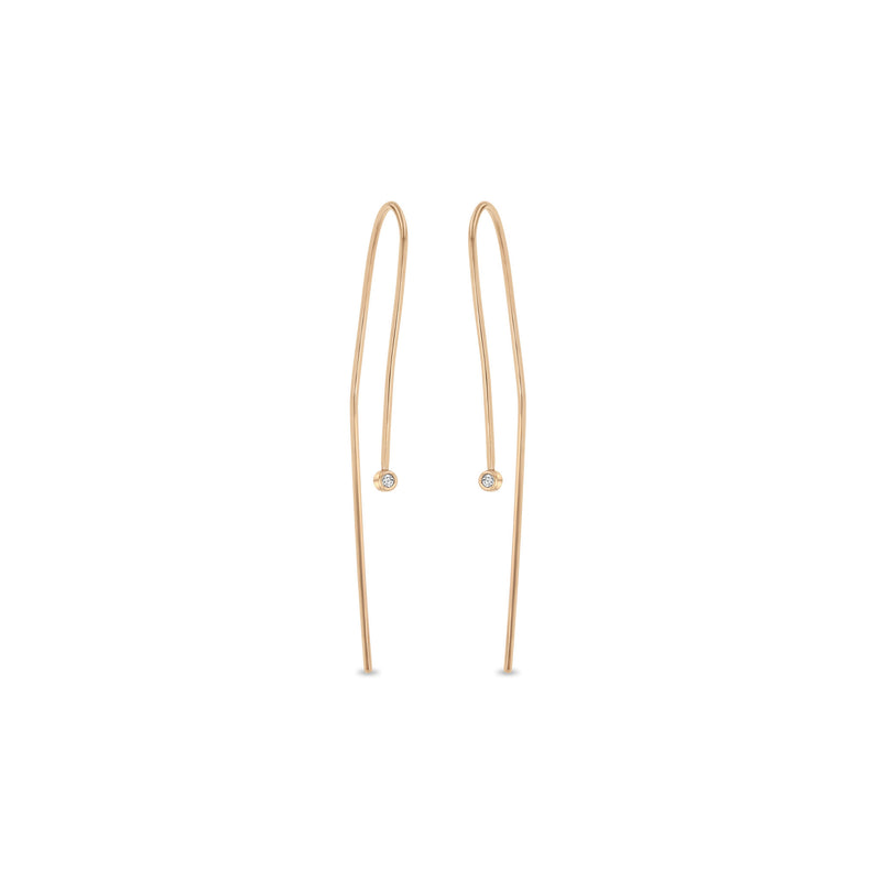 Zoë Chicco 14k Rose Gold Tiny Diamond Bezel Wire Earrings