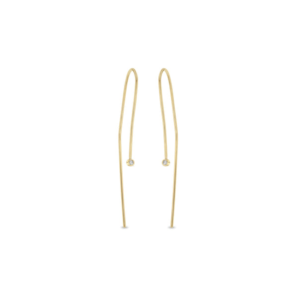 Zoë Chicco 14k Yellow Gold Tiny Diamond Bezel Wire Earrings