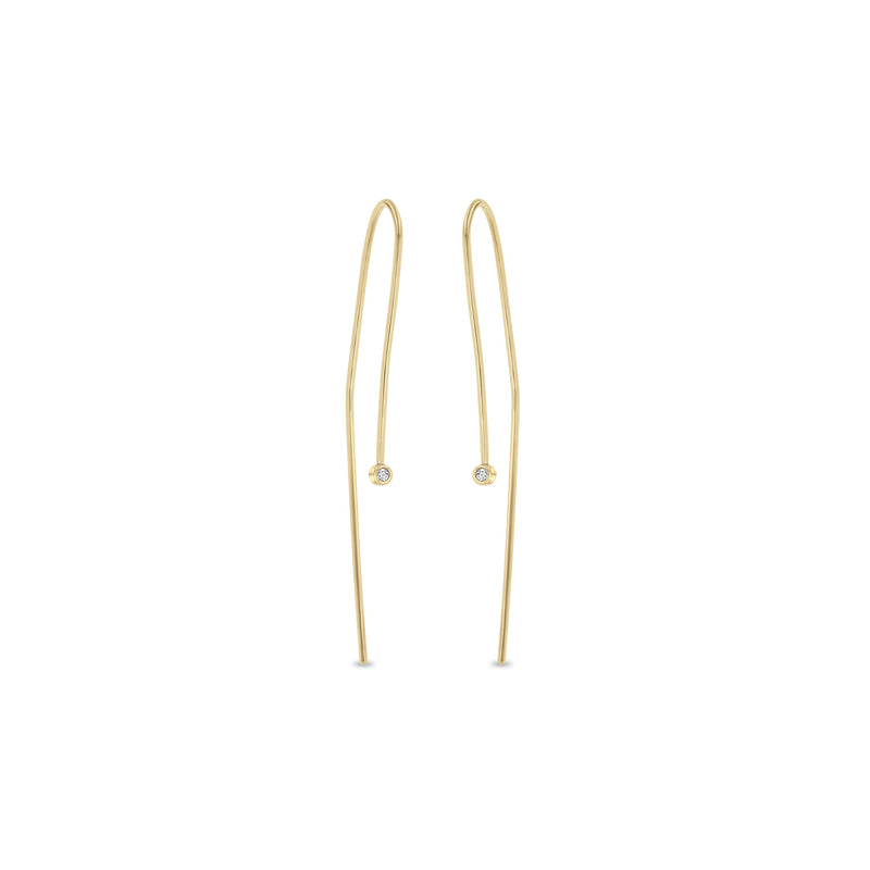 Zoë Chicco 14k Yellow Gold Tiny Diamond Bezel Wire Earrings