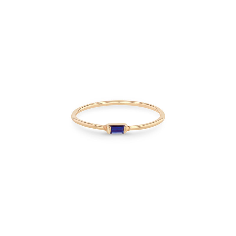 Zoë Chicco 14k Rose Gold Horizontal Set Sapphire Baguette Ring