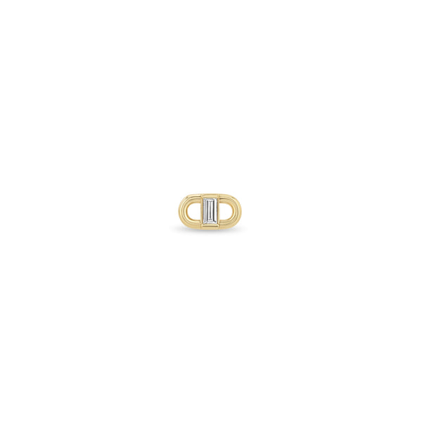 Single Zoë Chicco 14k Gold Baguette Diamond Open Link Stud Earring