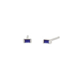 Zoë Chicco 14k Gold Small Blue Sapphire Baguette Stud Earrings