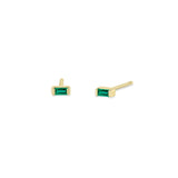 Zoë Chicco 14k Gold Small Emerald Baguette Stud Earrings