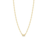 Zoë Chicco 14k Gold Baguette Diamond Open Link Square Oval Chain Necklace