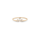 Zoë Chicco 14k Gold Tapered Baguette Diamond 3 Stone Fan Ring