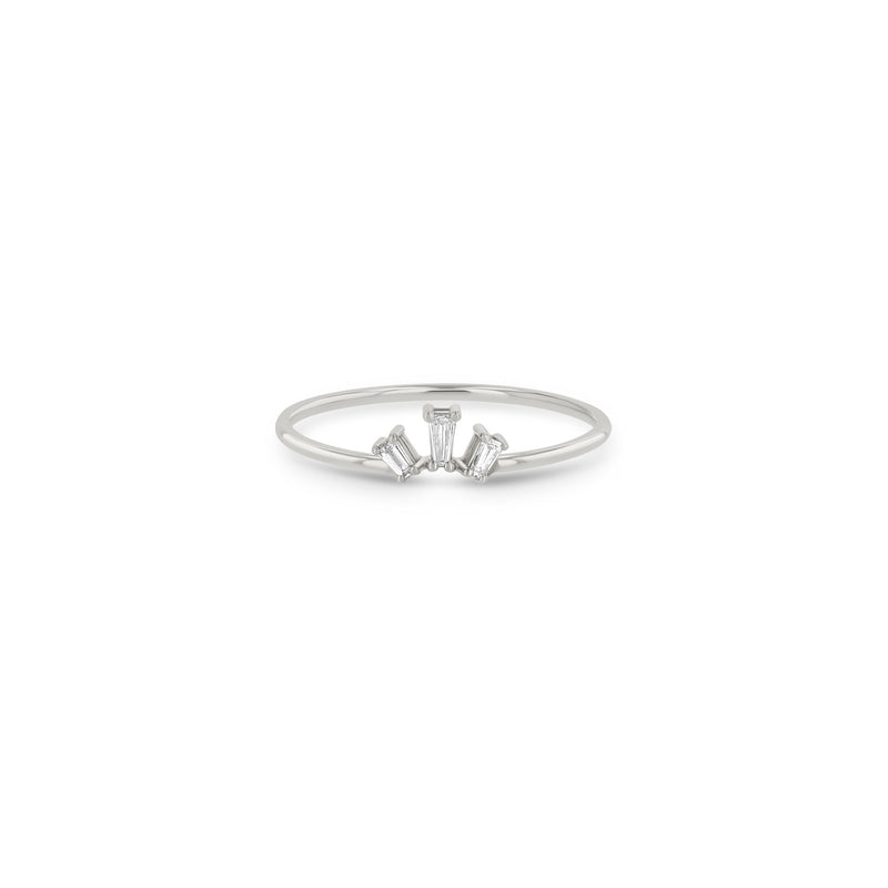 Zoë Chicco 14k Gold Tapered Baguette Diamond 3 Stone Fan Ring