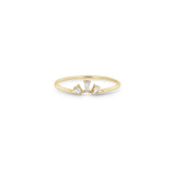 Zoë Chicco 14k Gold Tapered Baguette Diamond 3 Stone Fan Ring