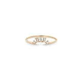 14k Tapered Baguette Diamond 5 Stone Fan Ring