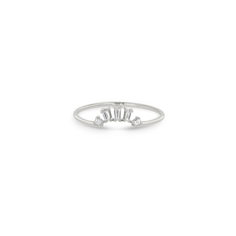 14k Tapered Baguette Diamond 5 Stone Fan Ring