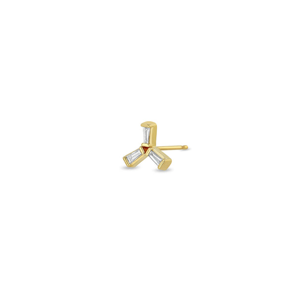 Zoë Chicco 14k Gold Tapered Baguette Diamond Trio Stud Earring