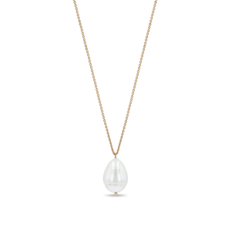 Zoë Chicco 14k Gold Baroque Pearl Long Pendant Necklace