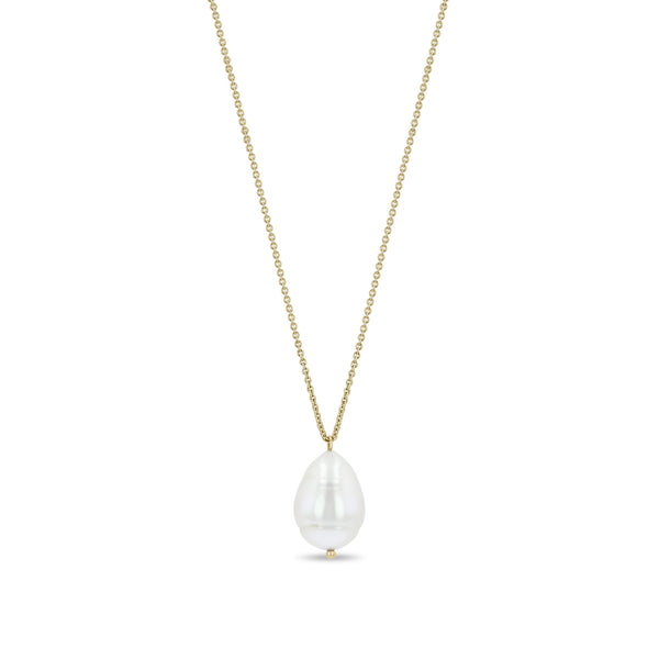 Zoë Chicco 14k Gold Baroque Pearl Long Pendant Necklace