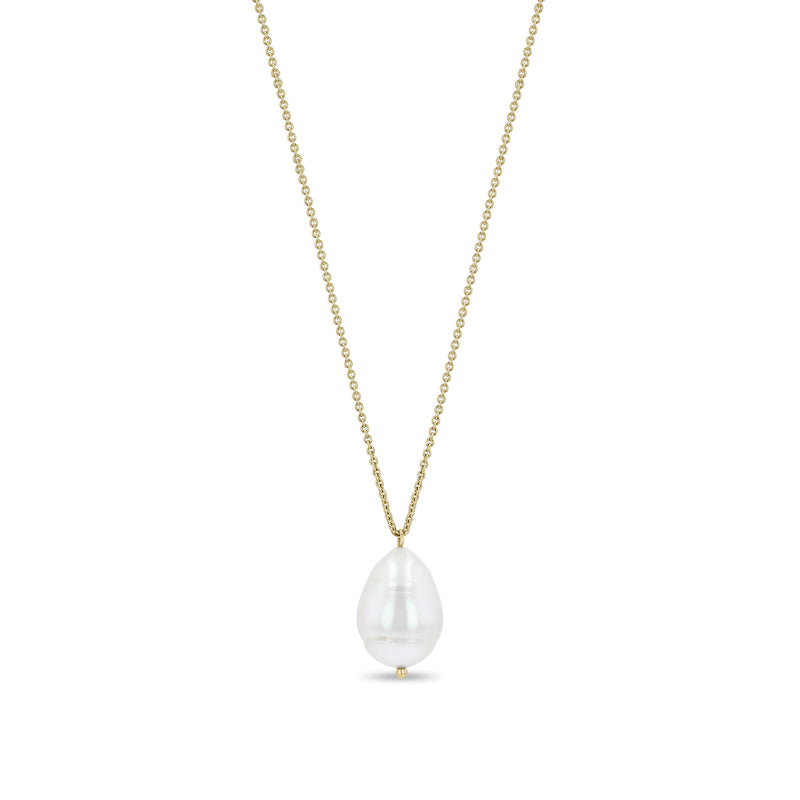 Zoë Chicco 14k Gold Baroque Pearl Long Pendant Necklace