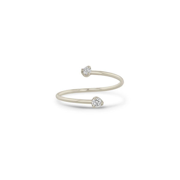 Zoë Chicco 14k Gold Mixed Size Prong Diamond Bypass Ring