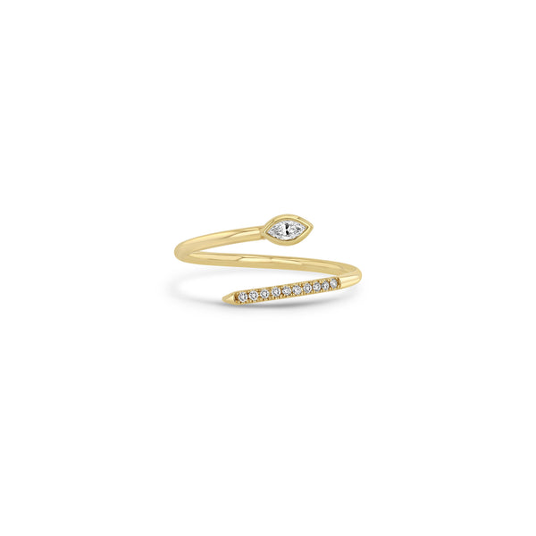 Zoë Chicco 14k Gold Pavé & Marquise Diamond Bypass Ring