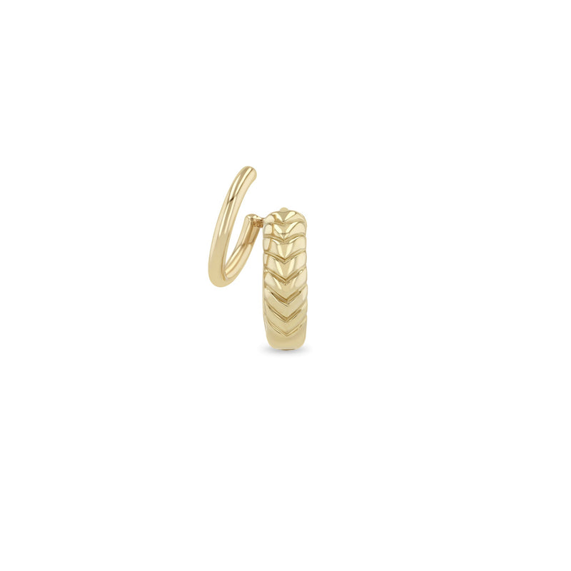 Zoe Chicco 14k gold single double hoop illusion earring on white background