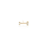 14k Baguette Diamond Barbell Stud - SALE