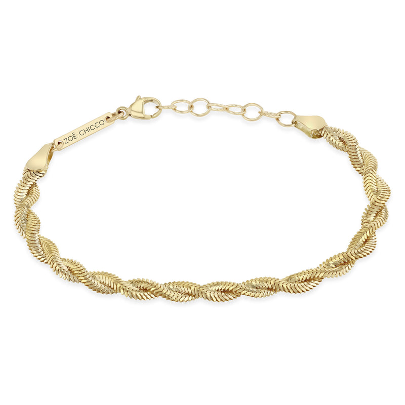 Zoë Chicco 14k Gold Twisted Snake Chain Bracelet