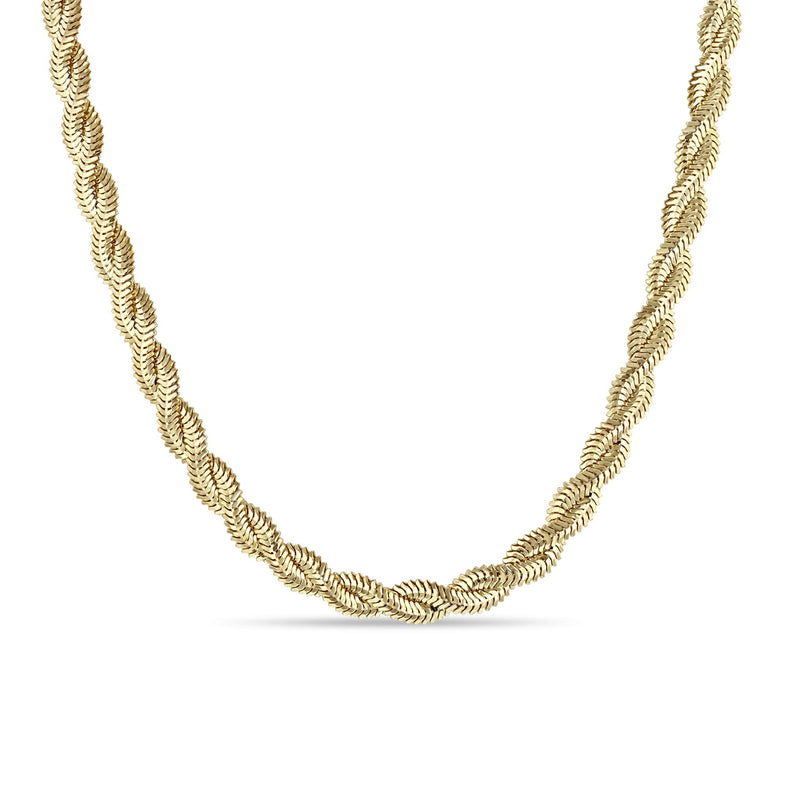 Zoë Chicco 14k Gold Twisted Snake Chain Necklace