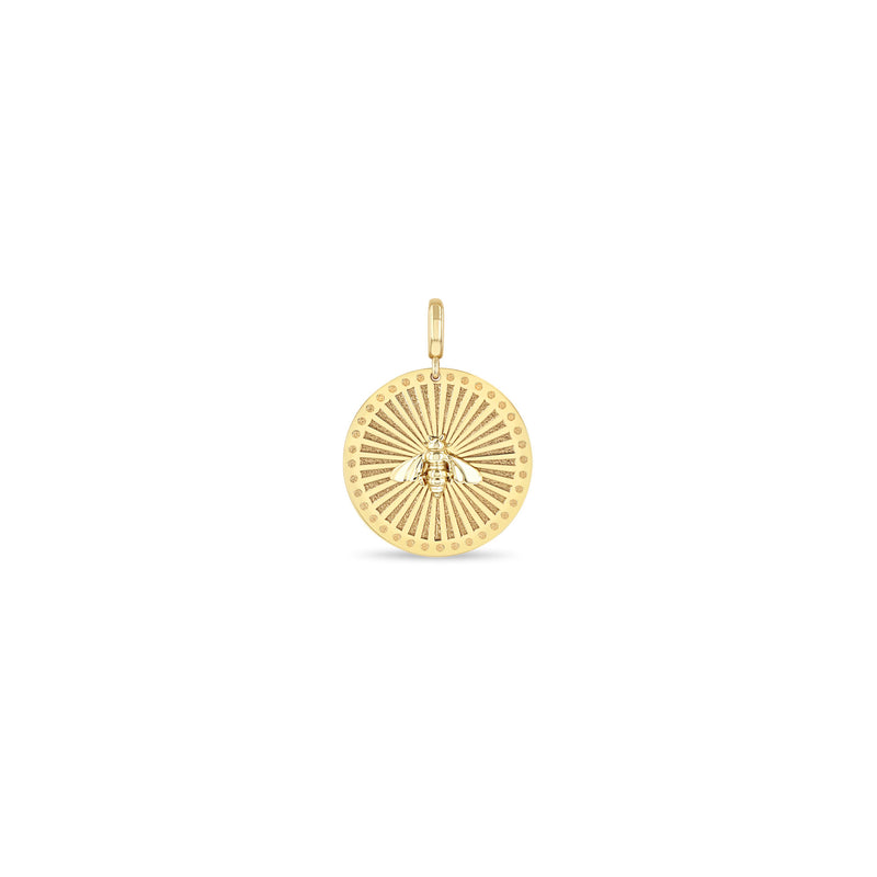 Zoë Chicco 14k Gold Bee Medium Sunbeam Medallion Clip On Charm Pendant