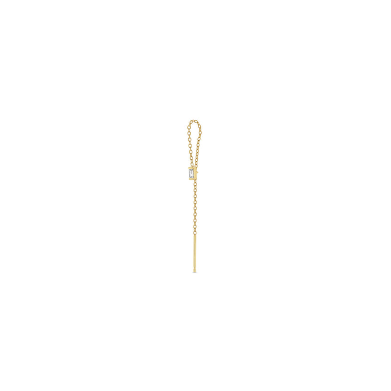 Single Zoë Chicco 14k Gold Baguette Diamond Loop Threader Earring