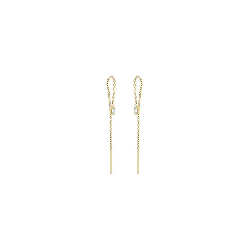 Zoë Chicco 14k Gold Baguette Diamond Loop Threader Earrings
