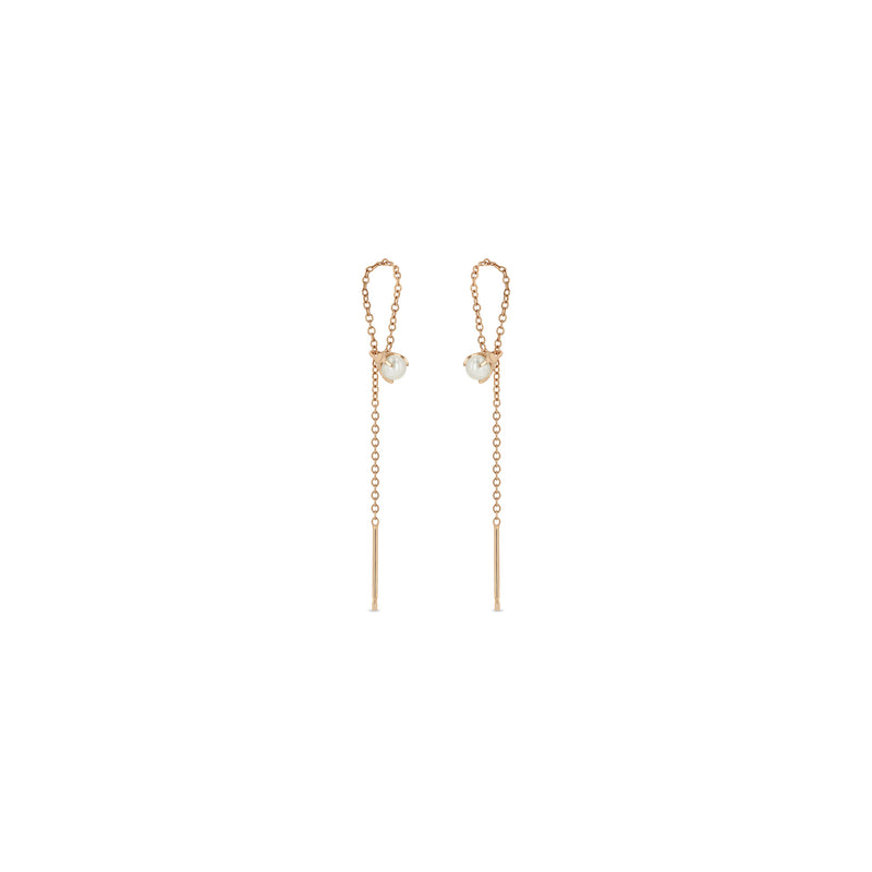 Zoë Chicco 14k Gold Pearl Loop Threader Earrings