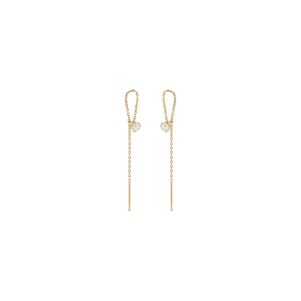 Zoë Chicco 14k Gold Pearl Loop Threader Earrings