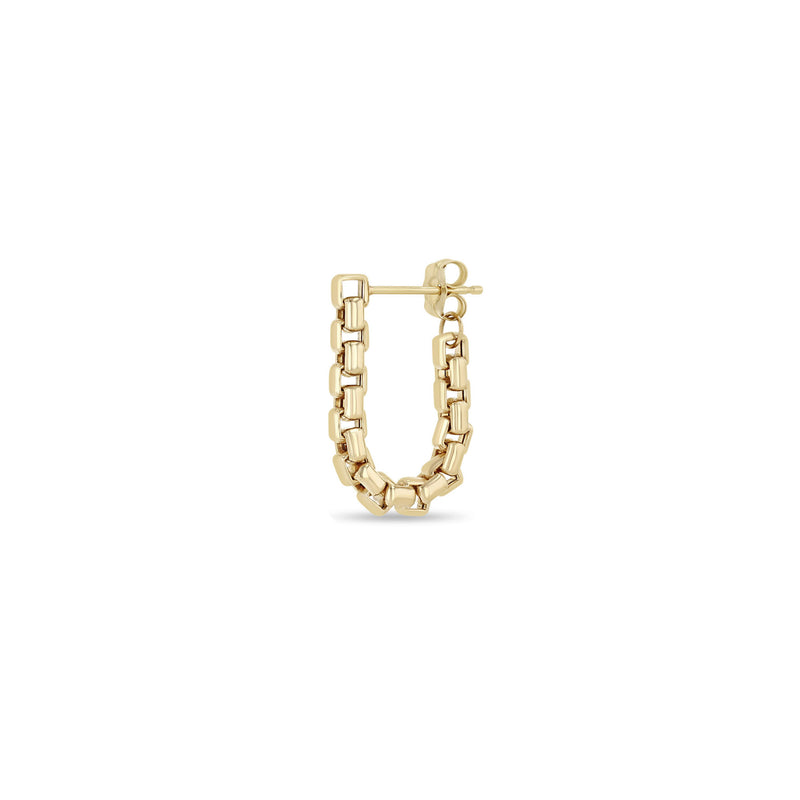 Single Zoë Chicco 14k Gold Large Box Chain Huggie Earring