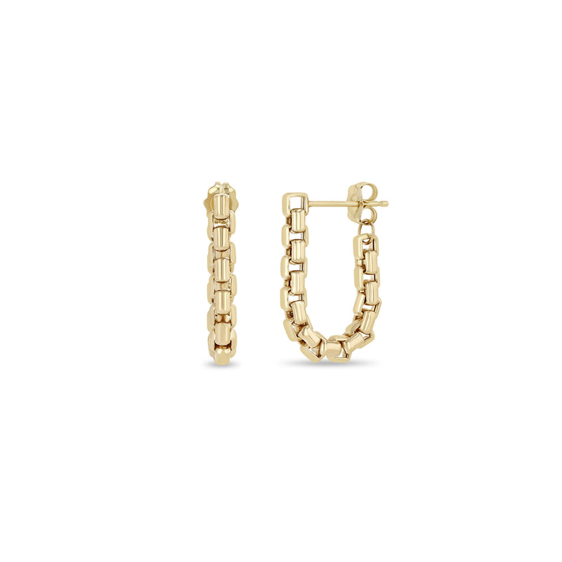 Zoë Chicco 14k Gold Large Box Chain Huggie Earrings