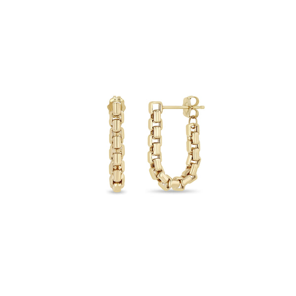 Zoe Chicco 14k Gold Large Box Chain Huggie Earrings ZOE CHICCO