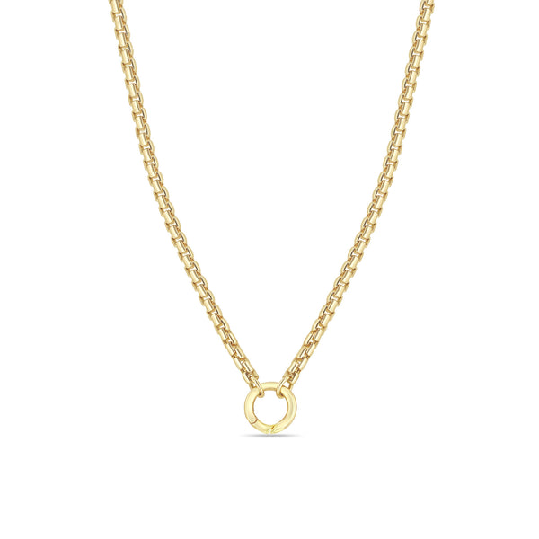 Zoë Chicco 14k Gold Large Box Chain Round Enhancer Necklace