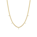 Zoë Chicco 14k Gold 5 Vertical Baguette Diamond Medium Box Chain Necklace