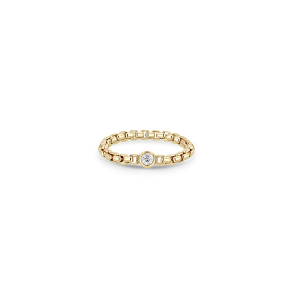 Zoë Chicco 14k Gold Floating Diamond Medium Box Chain Ring