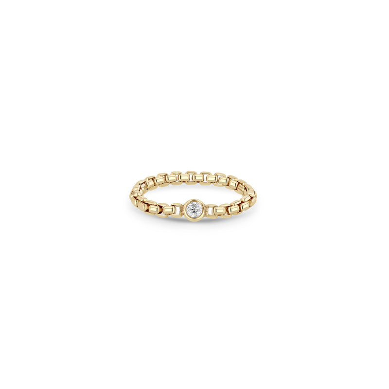 Zoë Chicco 14k Gold Floating Diamond Medium Box Chain Ring