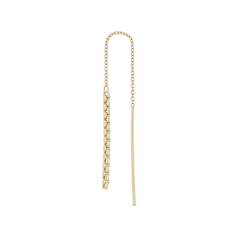 Zoe Chicco 14k gold single chain threader earring on a white background