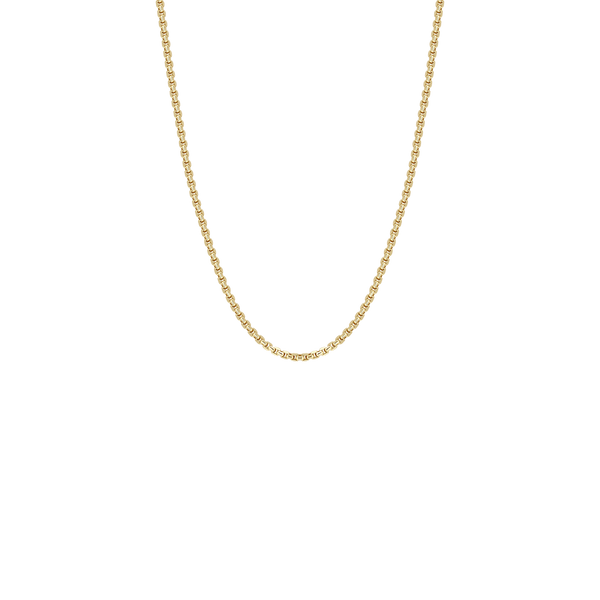 Zoe Chicco 14k gold extra small box chain necklace on a transparent background