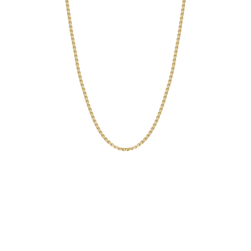 Zoe Chicco 14k gold extra small box chain necklace on a transparent background