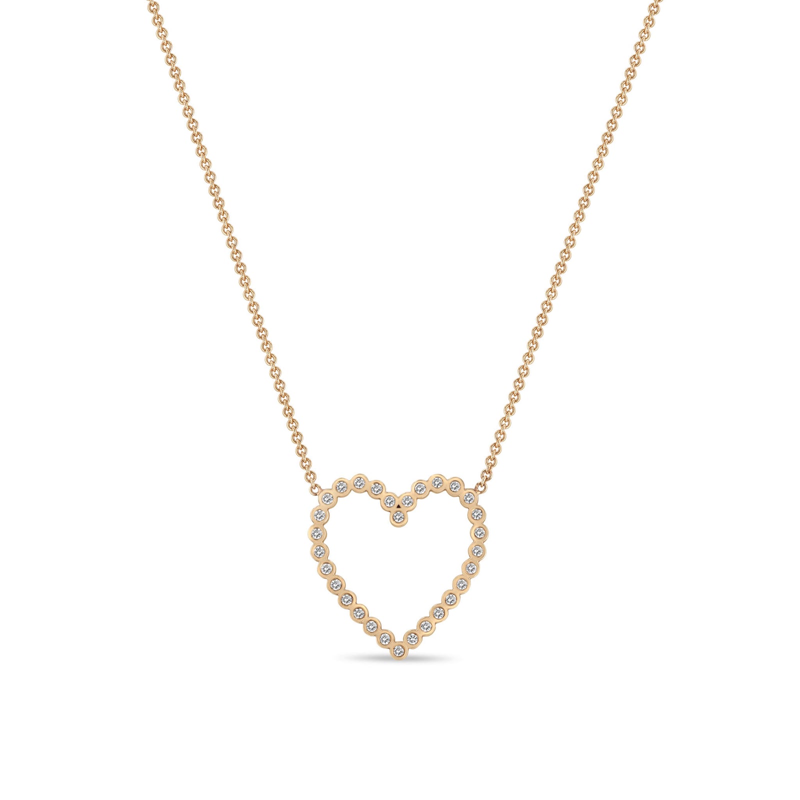Zoë Chicco 14k Gold Diamond Bezel Heart Necklace – ZOË CHICCO