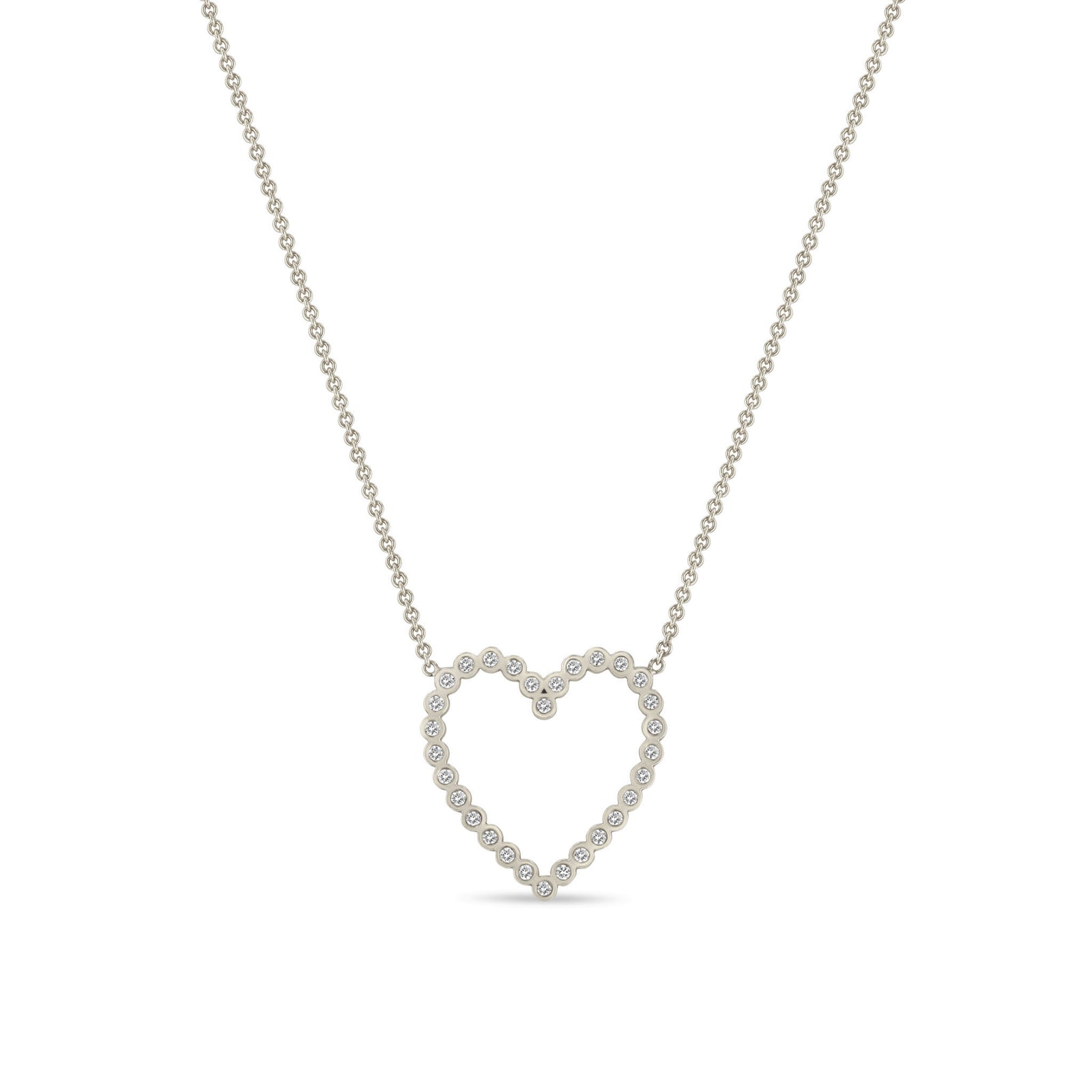 Zoë Chicco 14k Gold Diamond Bezel Heart Necklace – ZOË CHICCO