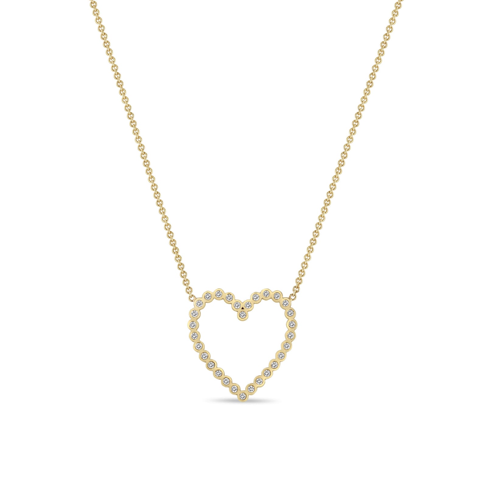 Zoë Chicco 14k Gold Diamond Bezel Heart Necklace – ZOË CHICCO