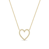 Zoë Chicco 14k Gold Diamond Bezel Heart Necklace