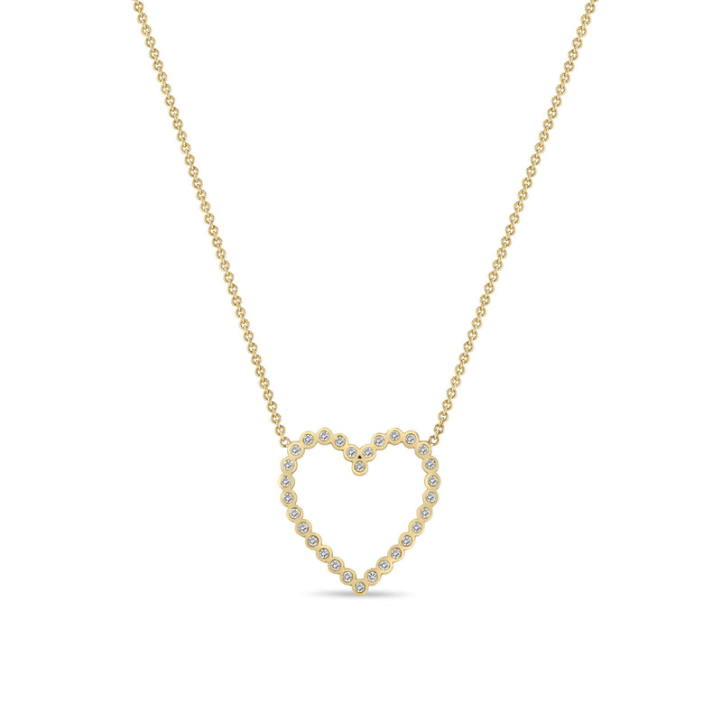 Zoë Chicco 14k Gold Diamond Bezel Heart Necklace