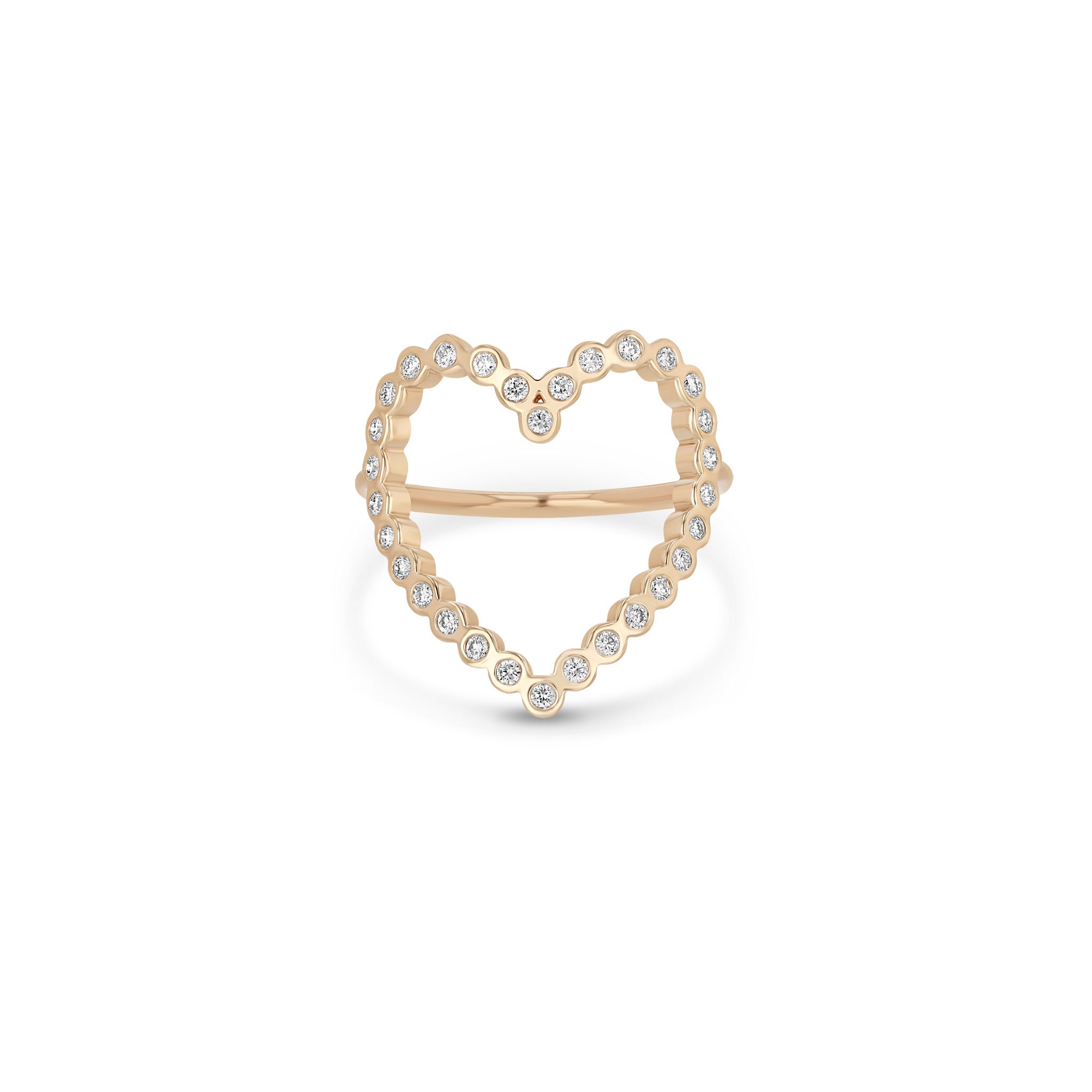 Zoë Chicco 14k Gold Diamond Bezel Heart Ring