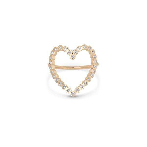 Zoë Chicco 14k Gold Diamond Bezel Heart Ring