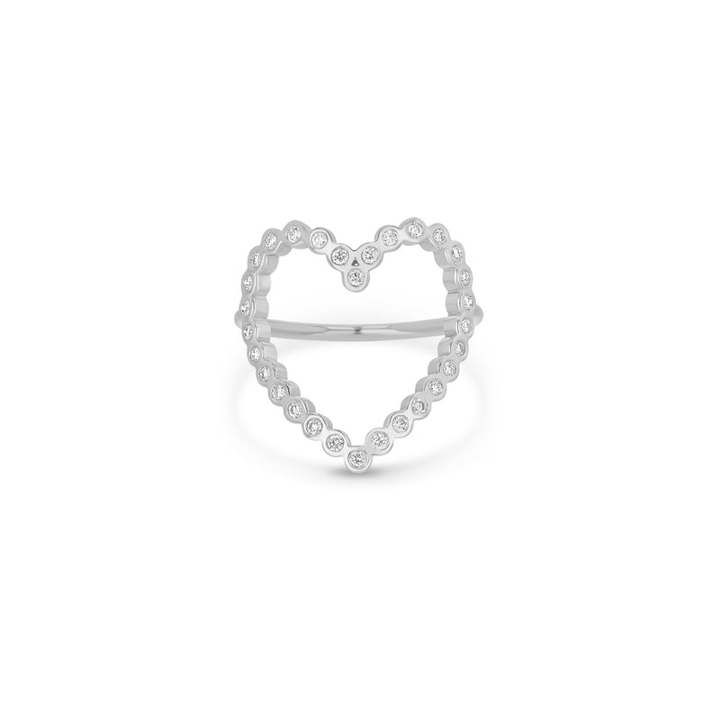 Zoë Chicco 14k White Gold Diamond Bezel Heart Ring